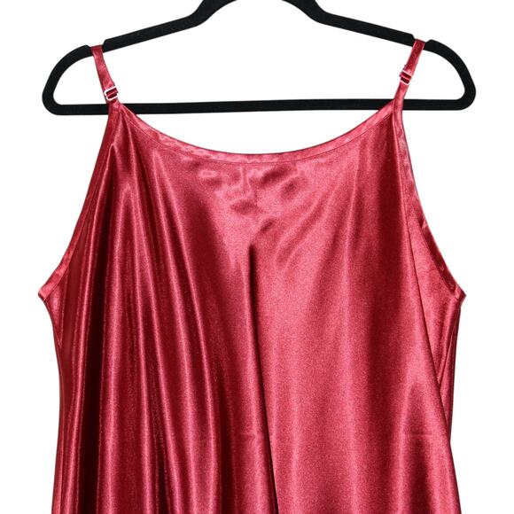 Beautiful Red Silky Mini Slip Dress Size Large - Picture 3 of 5